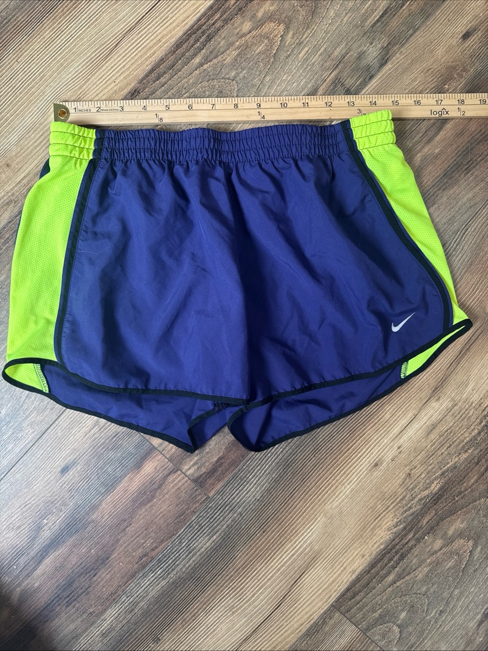 Nike Dri-Fit Tempo Lined Shorts Purple And Yellow Women's Size Large